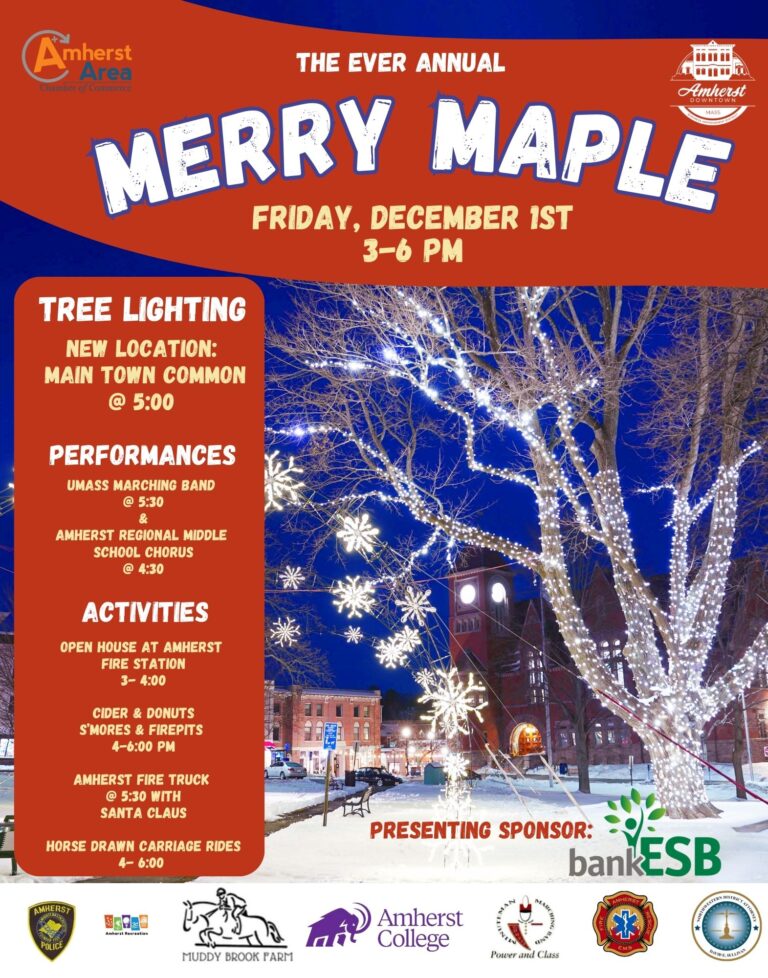 Flyer with details of the lighting of the Merry Maple.