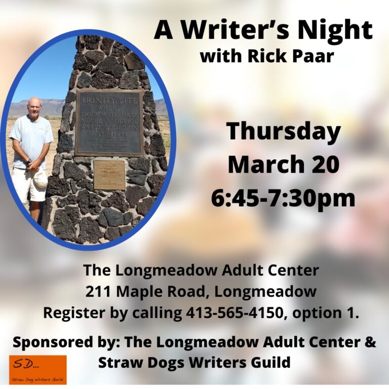 A Writer’s Night with Rick Paar