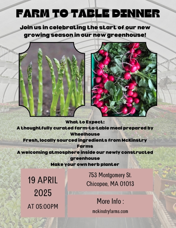 farm-to-table dinner Chicopee