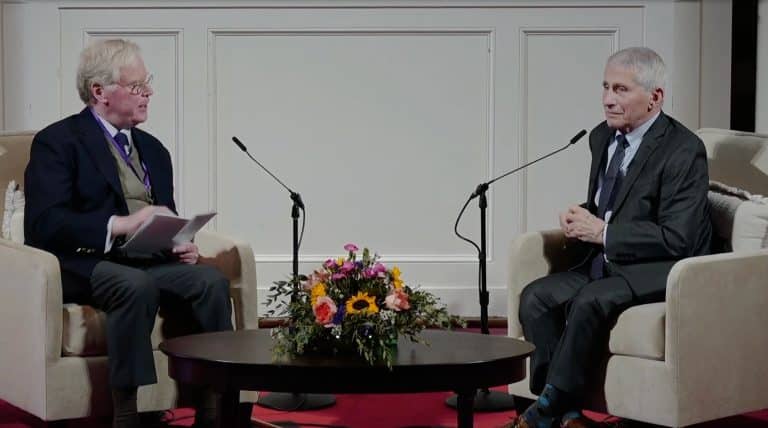 Dr.Anthony Fauci in Conversation with Cullen Murphy at LitFest 2025, Amherst College.