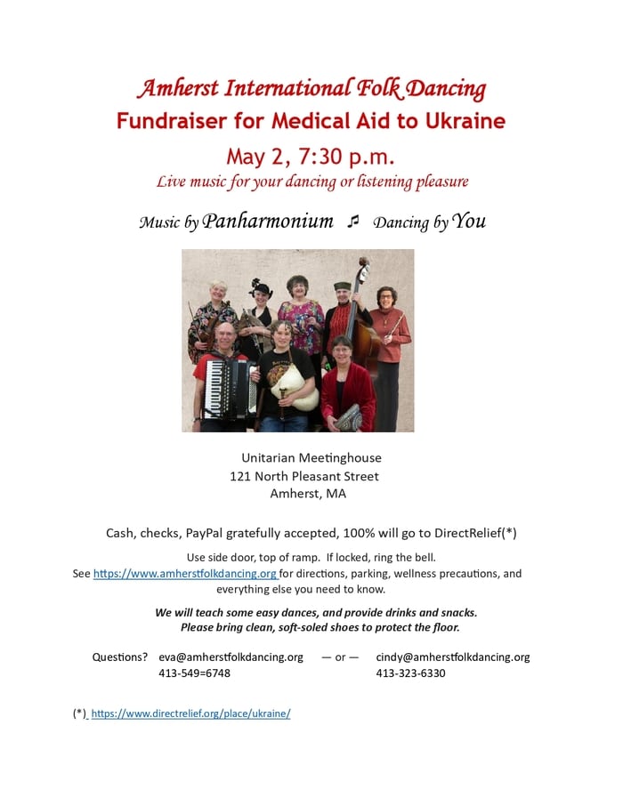 Ukraine fundraiser folkdance in Amherst