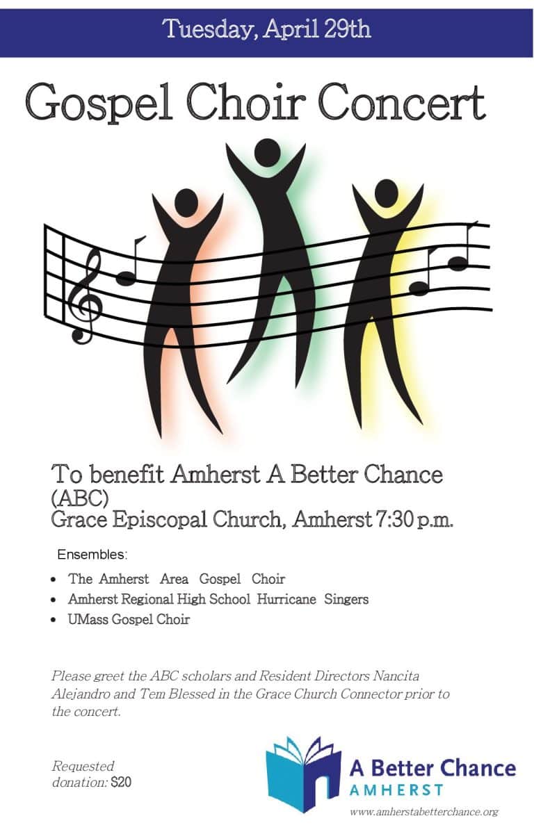 gospel choir fundraiser in Amherst