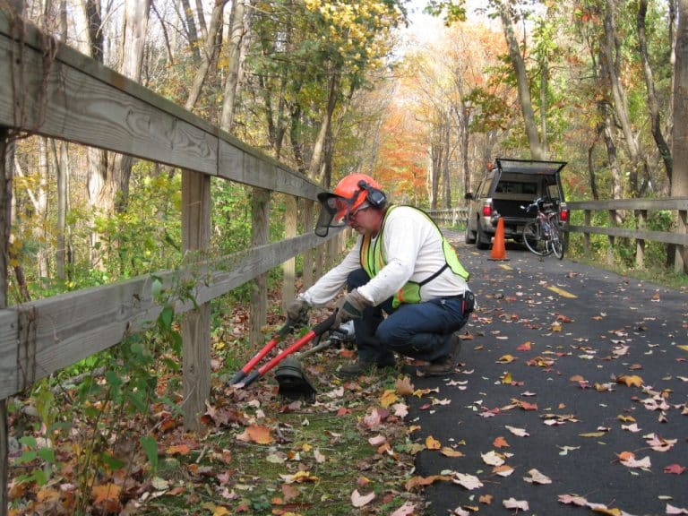Manhan Rail Trail cleanup volunteer