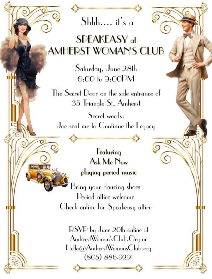 speakeasy fundraiser in Amherst
