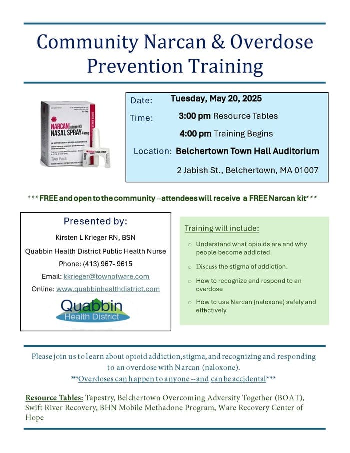 Narcan training in Belchertown