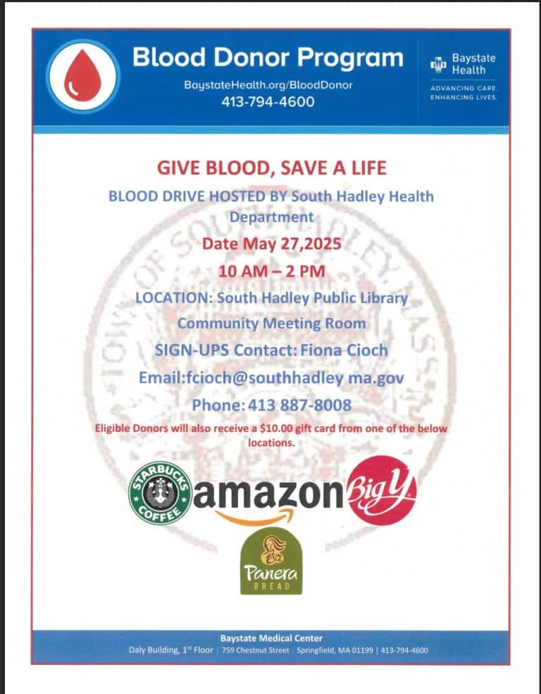 blood drive in South Hadley