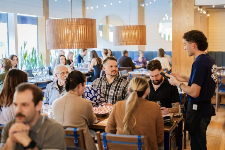 Guests being served at Amherst Oyster Bar, Amherst MA