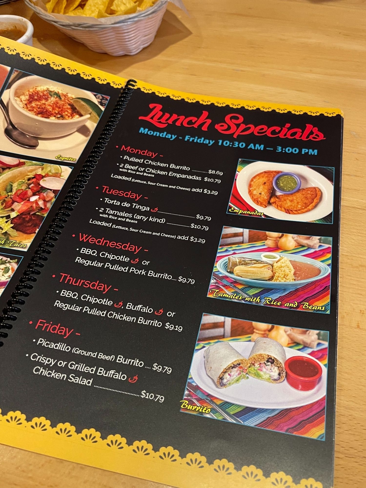 El Comalito - Lunch Specials menu June 2025