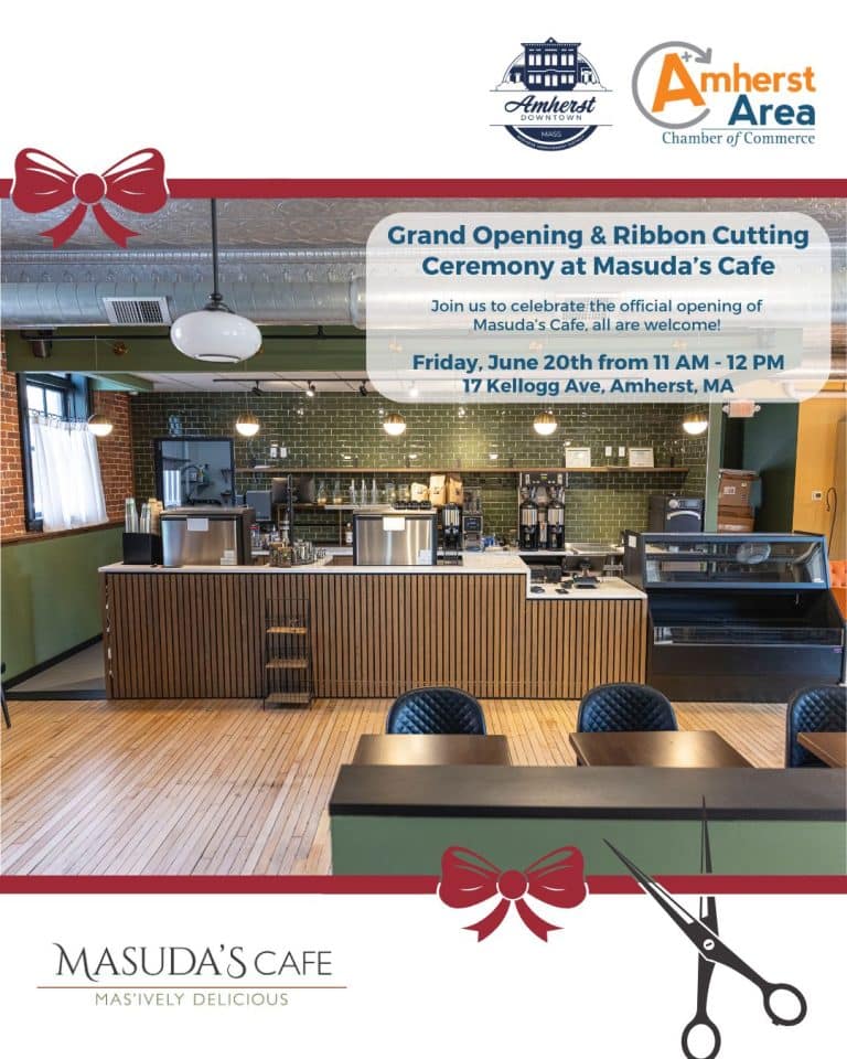 Masuda's Cafe grand opening and ribbon cutting flyer