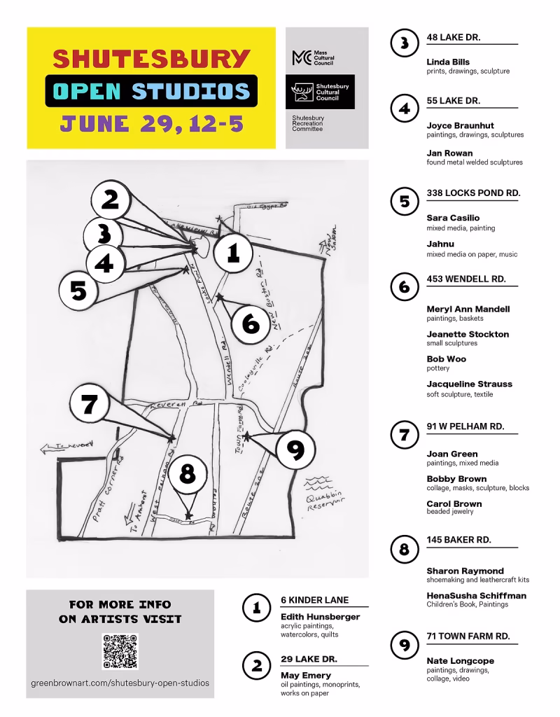Shutesbury Open Studios map small