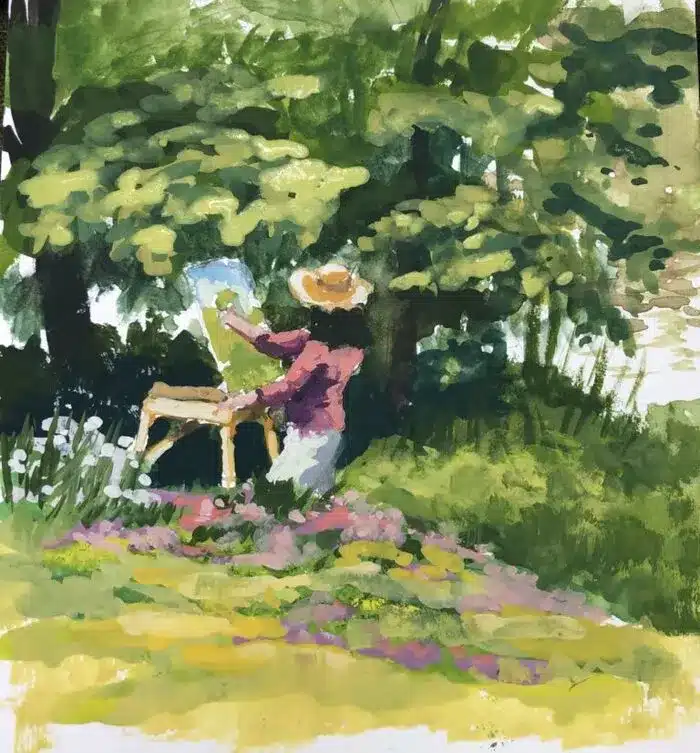 plein air painting in Shutesbury
