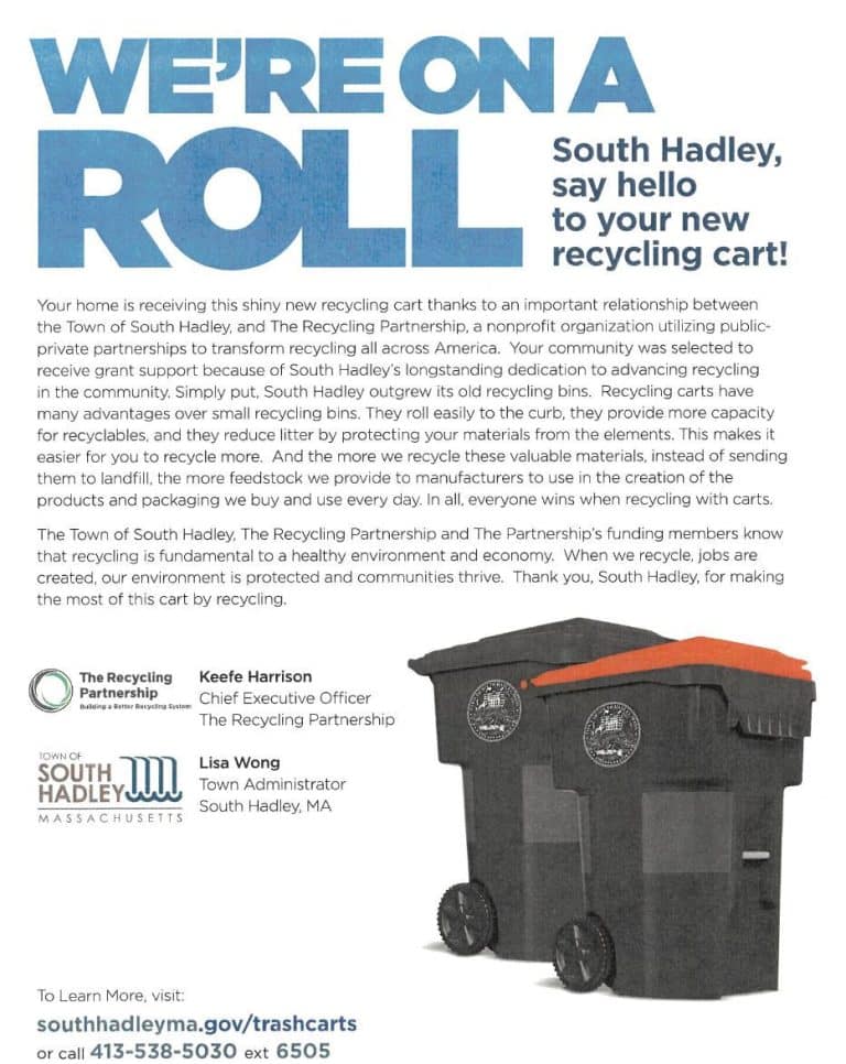 trash carts in South Hadley