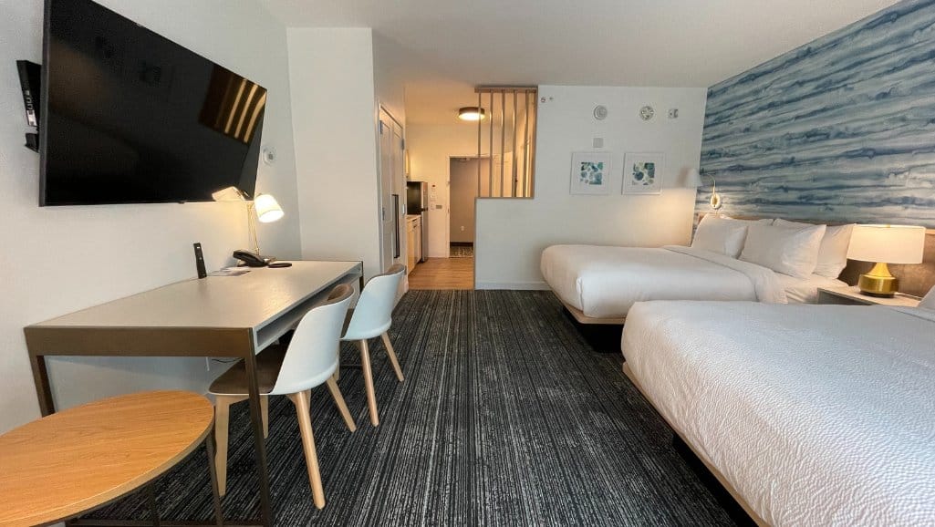 Inside one of the rooms at the newly opened TownePlace Suites Hadley Amherst