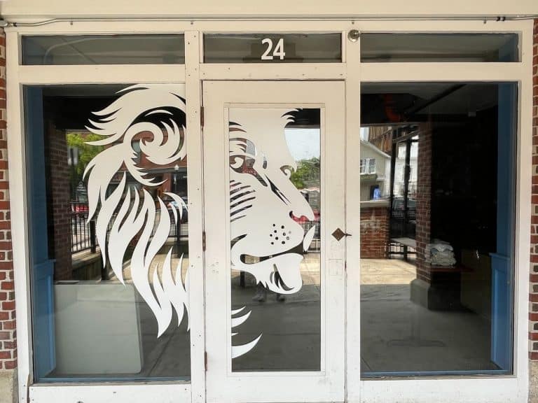 The entrance to the White Lion Brewing Company's Taproom in Amherst MA