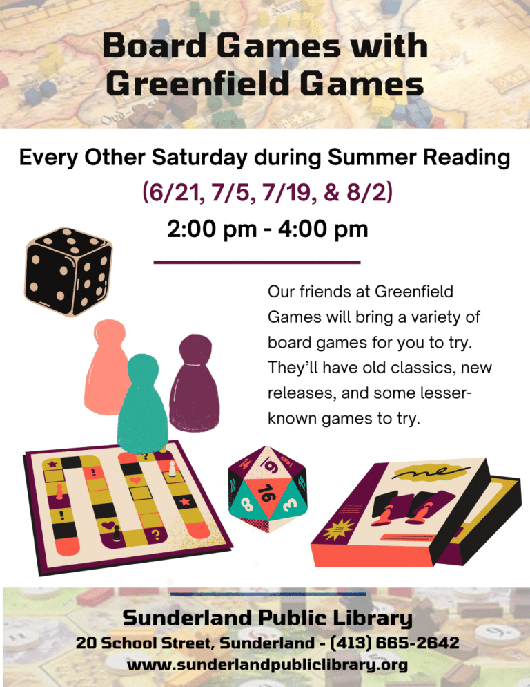 Greenfield Games at the Sunderland Public Library