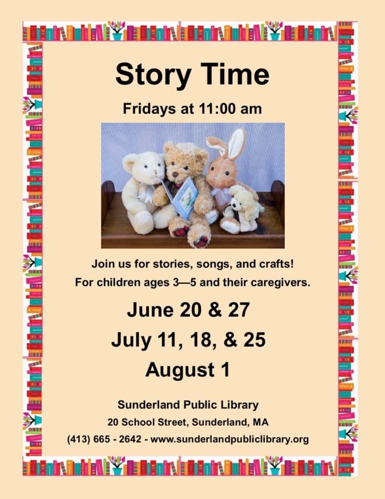 Story Time Flyer - Sunderland Public Library