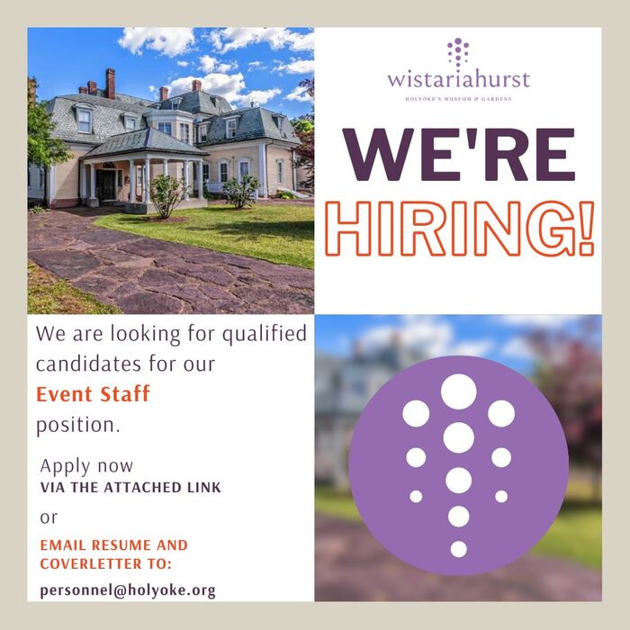 Wistariahurst event staff job hiring