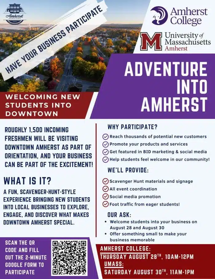 Adventure Into Amherst scavenger hunt