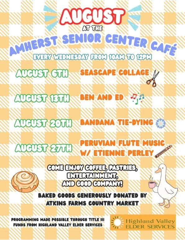 Amherst Senior Center Café August 2025