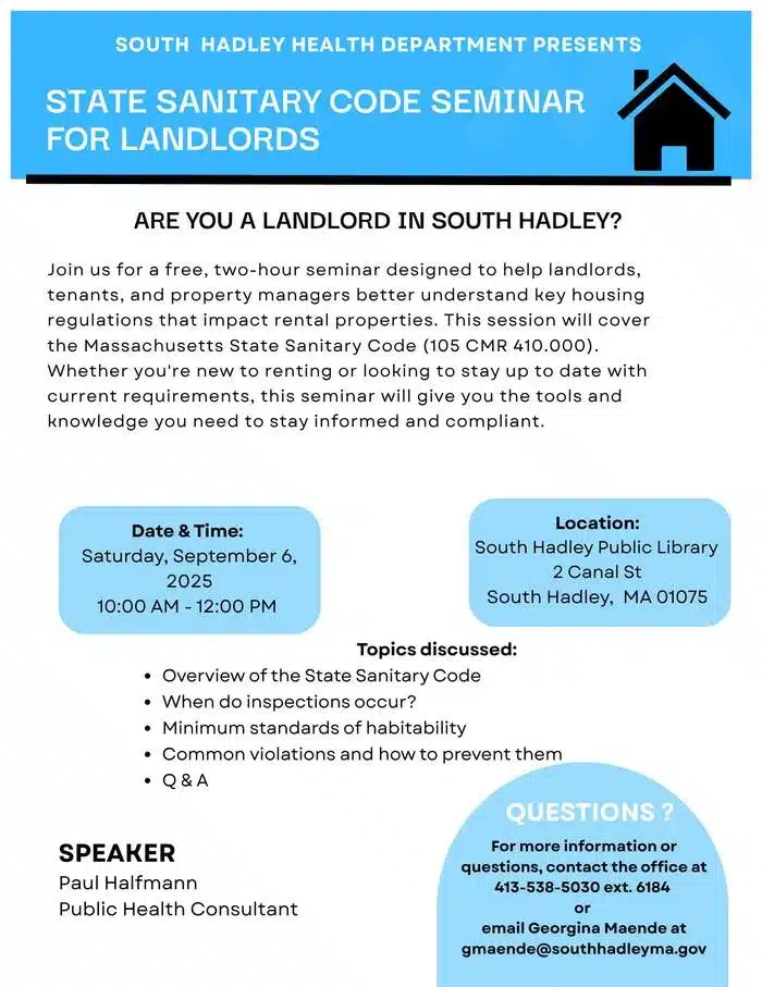 Landlord housing seminar in South Hadley