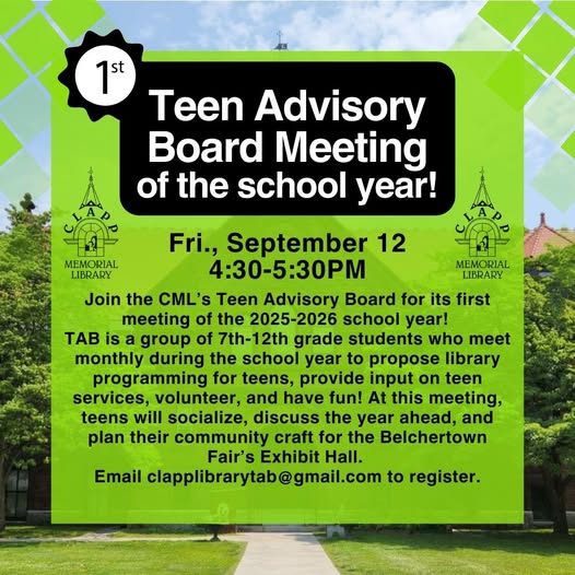 Teen Advisory Board Meeting Belchertown 2025