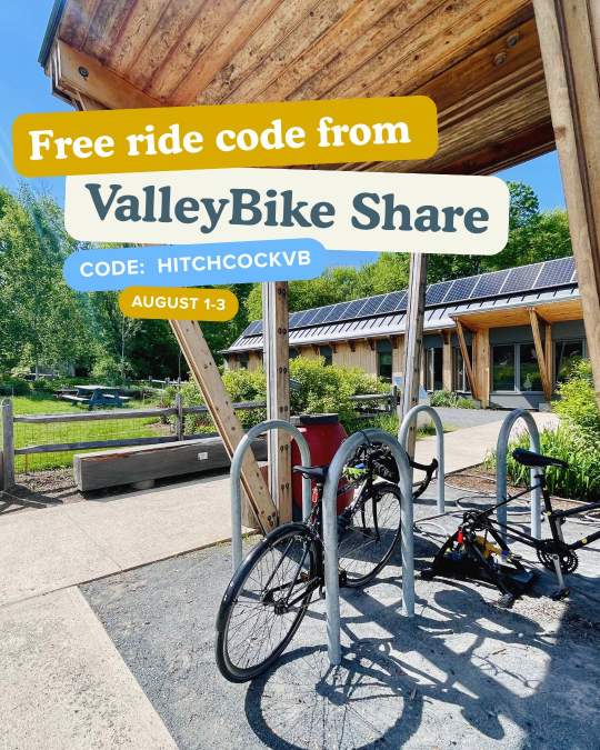 free ValleyBike rides Amherst 2025