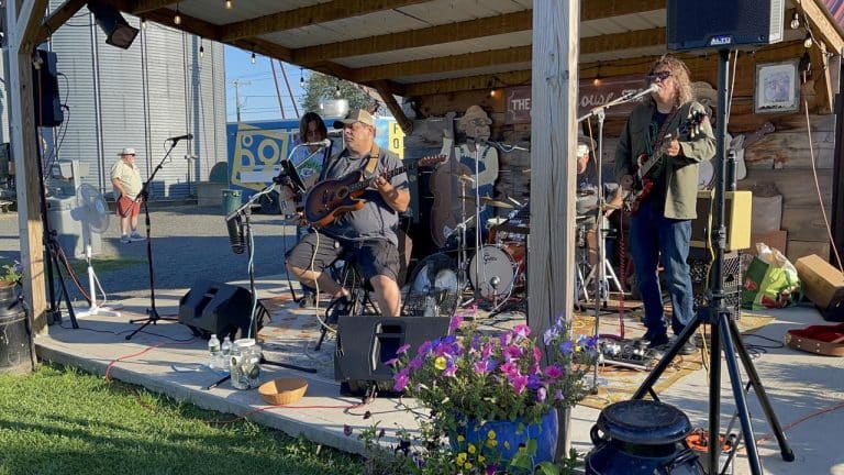 The Kingdom of Jones Band performs on The Farmhouse Stage at Scoop at the Silos in Hadley, Aug, 23, 2025.