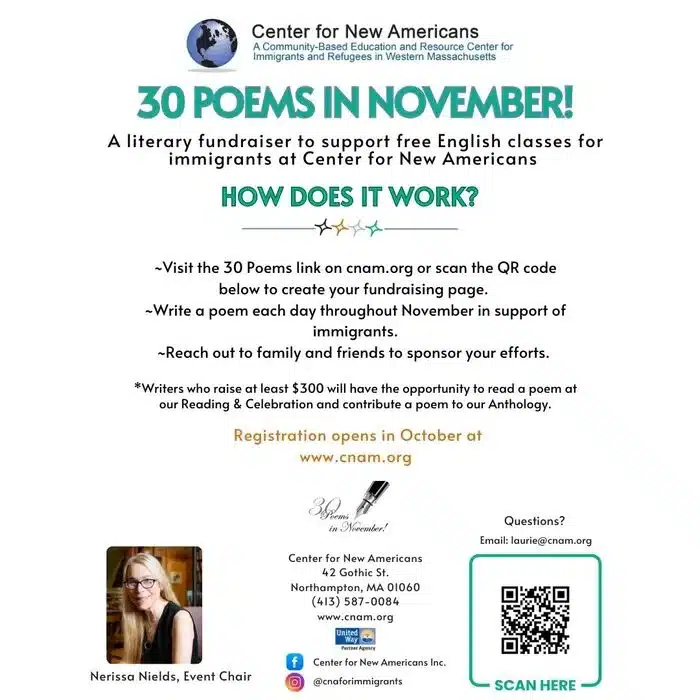 30 Poems in November fundraiser