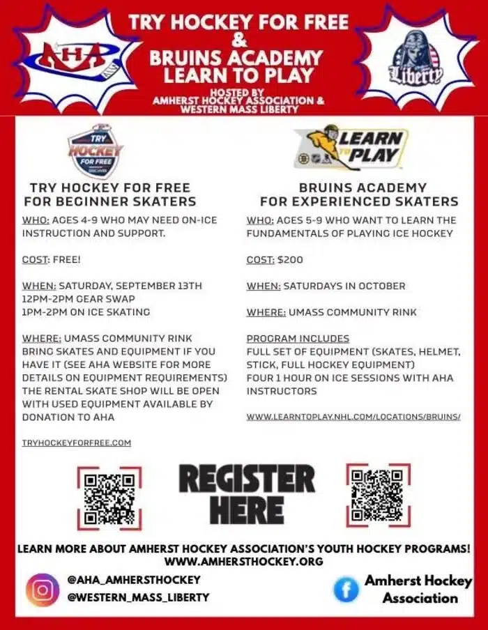 try hockey free in Amherst