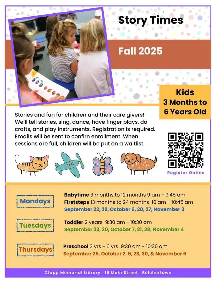 Belchertown library story times
