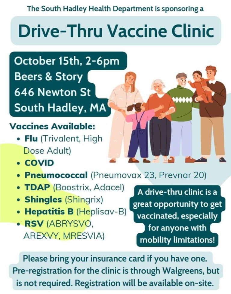 Drive-Thru Vaccine Clinic South Hadley 2025