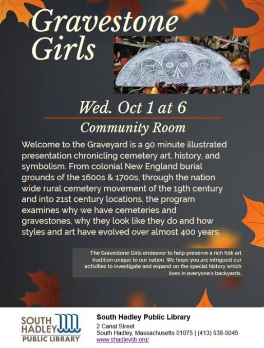 Gravestone Girls South Hadley Library 2025