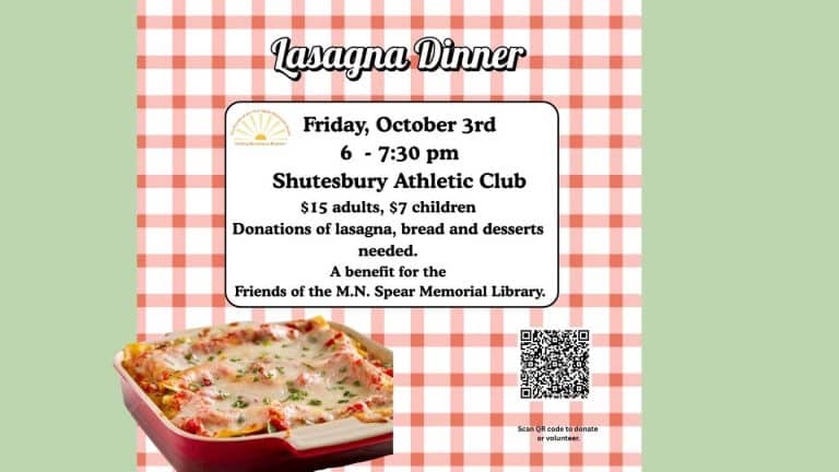 Shutesbury Lasagna Dinner Fundraiser 2025