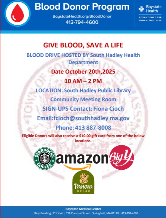 South Hadley blood drive 2025