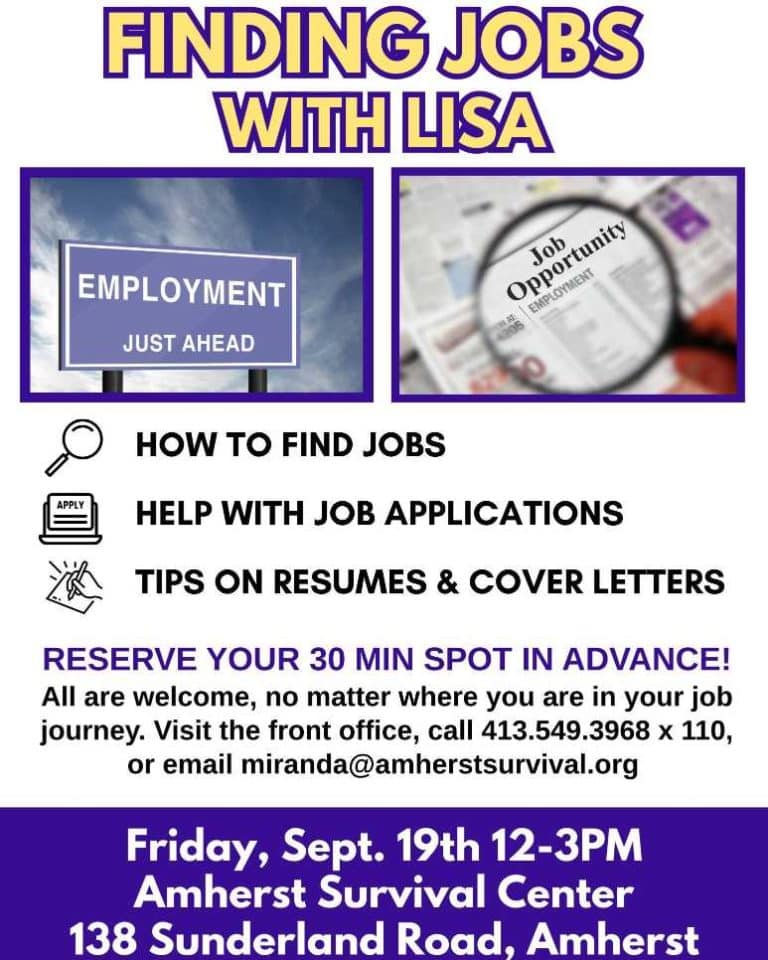 job search support Amherst 2025