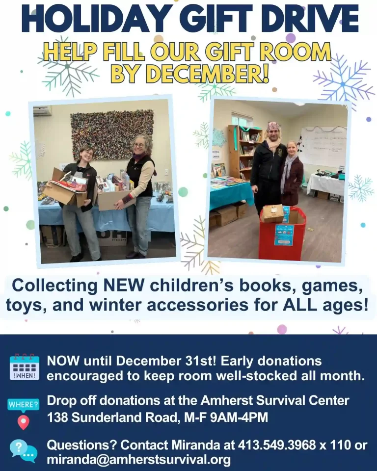 Amherst Survival Center Holiday Gift Drive