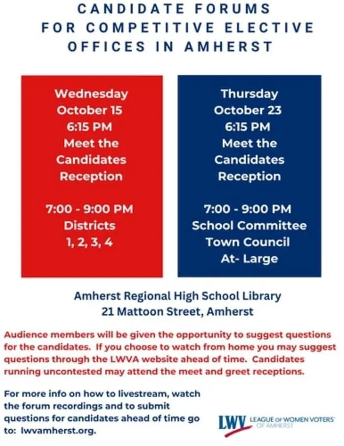 candidate forums in Amherst
