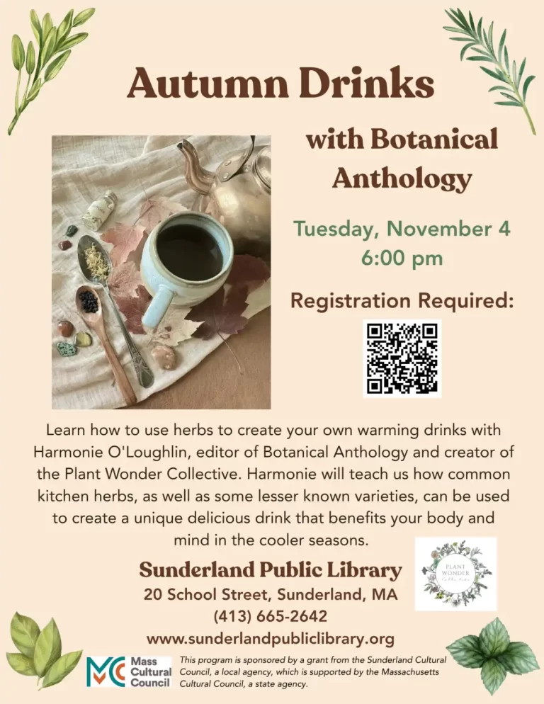 Autumn Drinks Workshop Sunderland Public Library