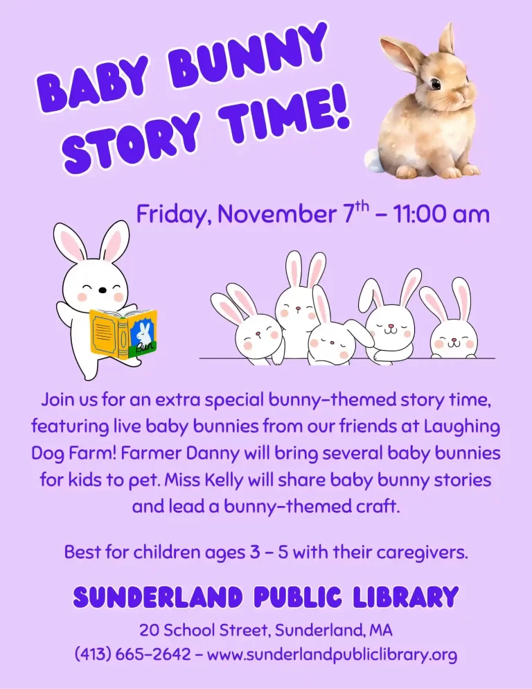 Baby Bunny Story Time Sunderland Public Library