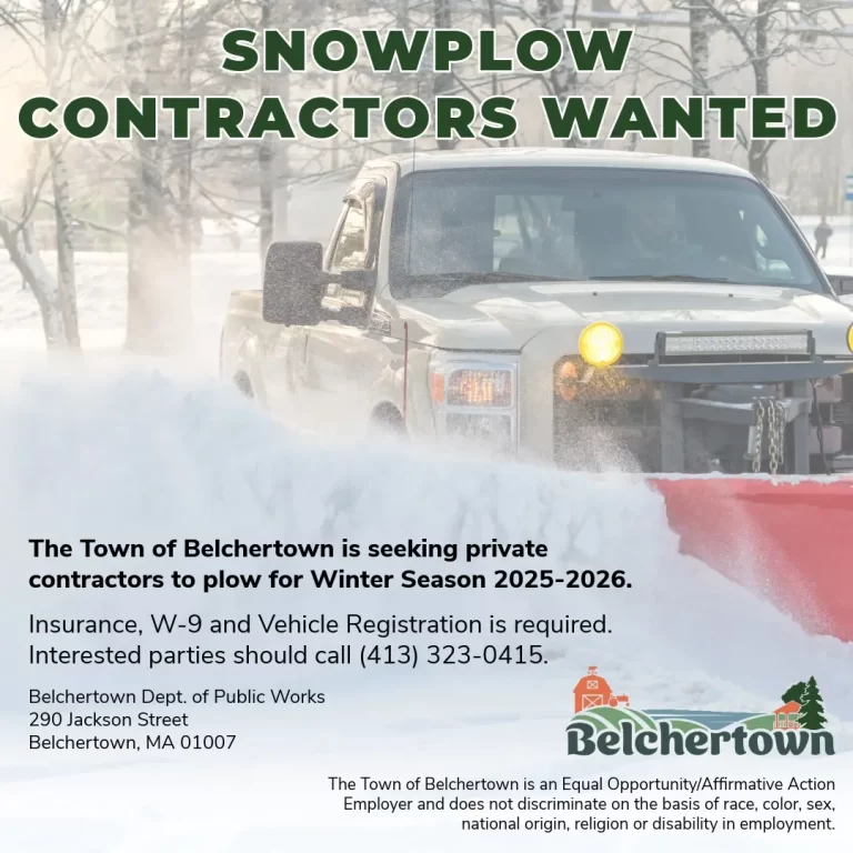 Belchertown snowplow contractors 2025–2026