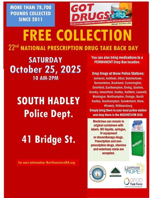 Prescription Drug Take Back South Hadley 2025