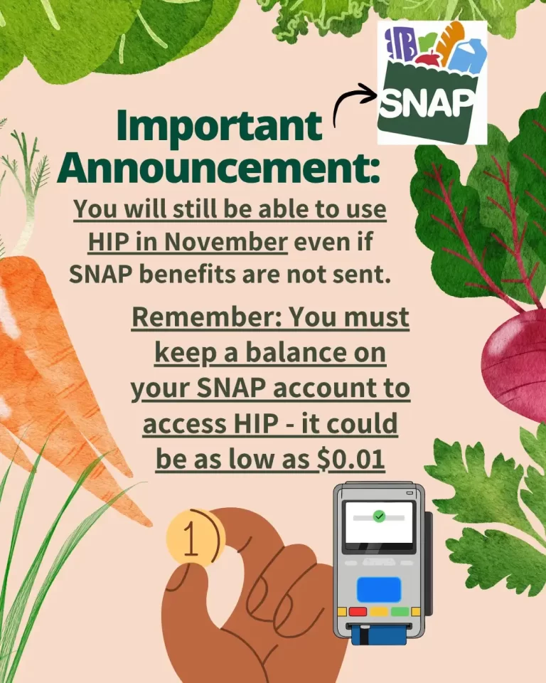 Supplemental Nutrition Assistance Program HIP November 2025