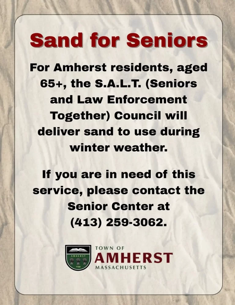 Amherst sand delivery for seniors