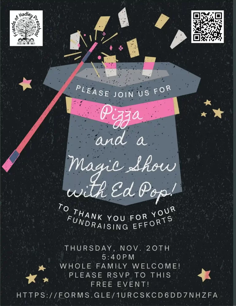 Hadley Preschool pizza and magic show