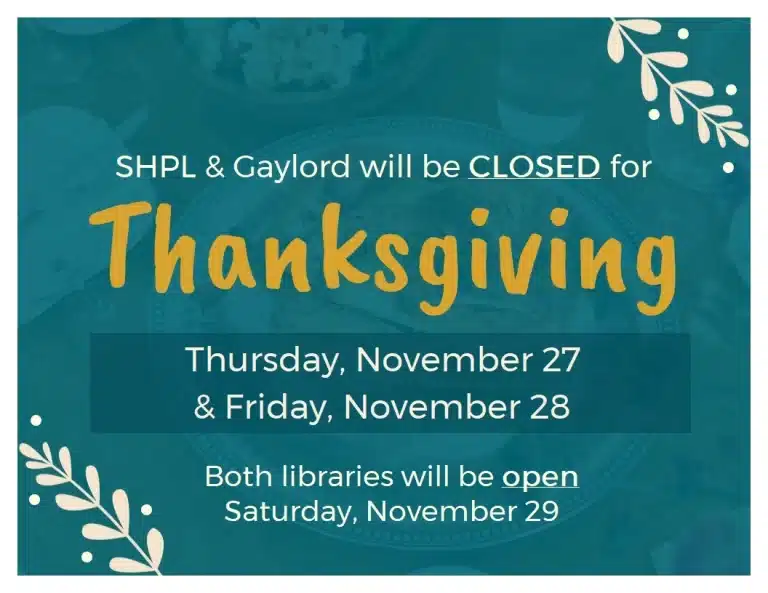 South Hadley Library Thanksgiving Schedule