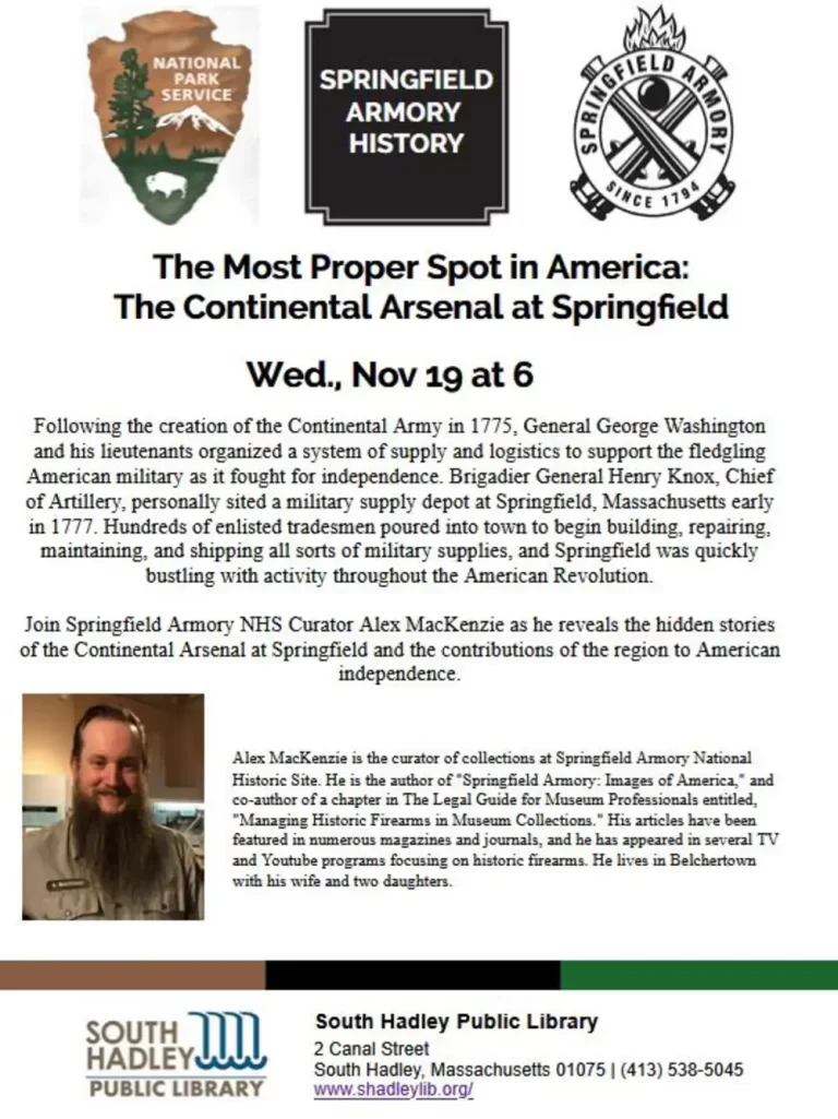 Springfield Armory history talk South Hadley