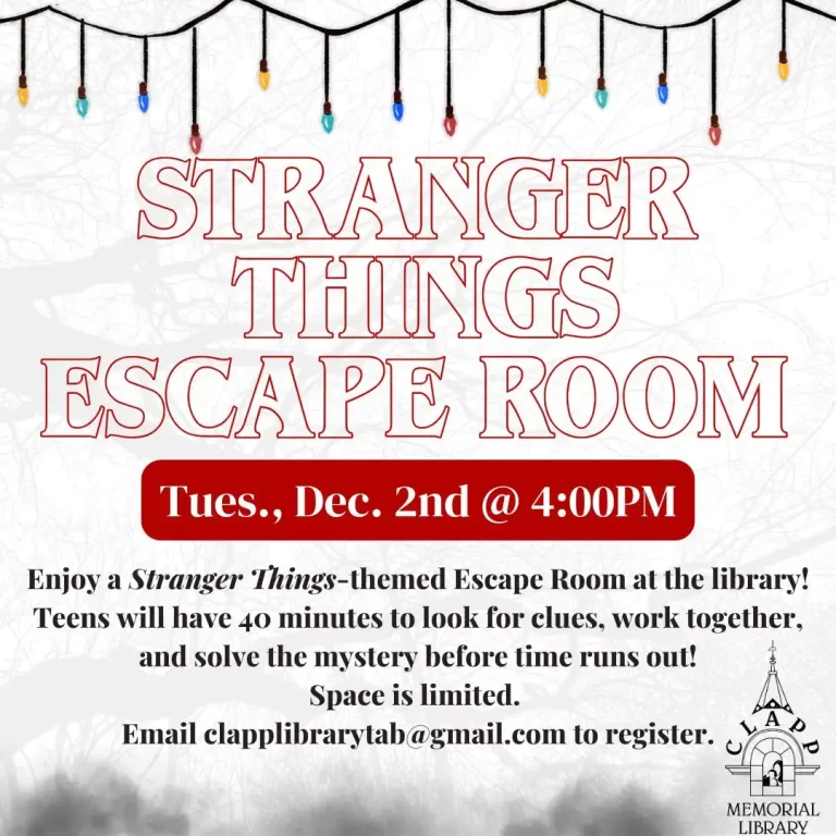 Stranger Things escape room Clapp Library