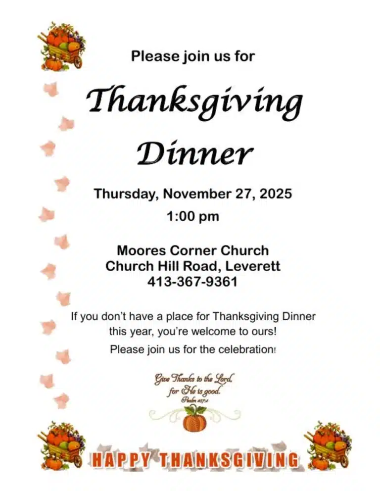 Thanksgiving Dinner Leverett 2025