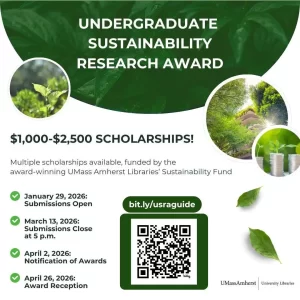 UMass Amherst Undergraduate Sustainability Research Award 2026