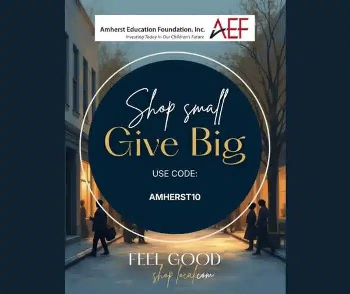 Amherst Education Foundation fundraiser shop local 2025